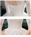 High Neck Half Sleeve Wedding Dress Sexy Bridal Gown | EdleessFashion