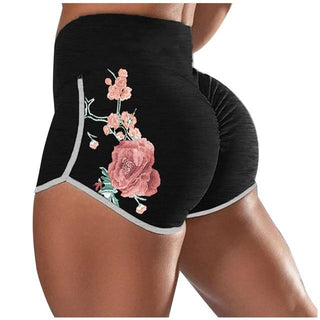 Women Booty Leggings Sport Women Fitness Floral Boyshorts - EdleessFashion