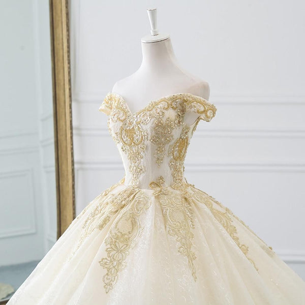 Gorgeous Ball Gown Wedding Dress with Beading | EdleessFashion