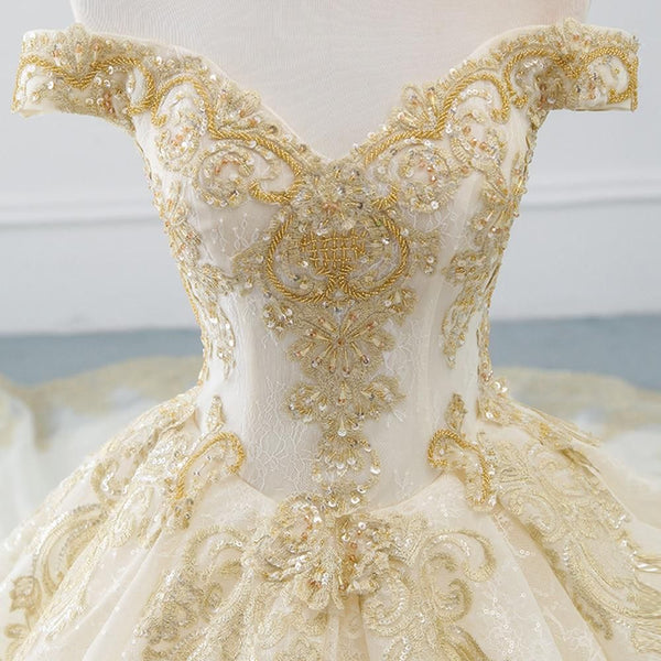 Gorgeous Ball Gown Wedding Dress with Beading | EdleessFashion