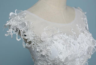 New Simple O Neck Wedding Dress | EdleessFashion