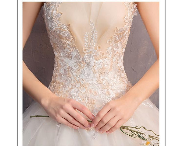 Sexy Strapless Lace Flower Lace Up Princess Ball Gown Regular / Plus Size | EdleessFashion