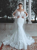 Sparkly Lace Wedding Dress Mermaid Gown | EdleessFashion