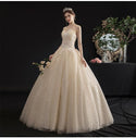 Sexy Shining Beading Lace Strapless Classic Embroidery Wedding Gown - EdleessFashion