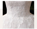 Luxury O Neck Short Sleeve New Pure White Wedding Dress | EdleessFashion