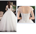 Beautiful New O Neck Short Sleeve Simple Wedding Dress | EdleessFashion