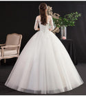 Sexy Classic Lace O Neck Half Sleeve New Wedding Dress | EdleessFashion