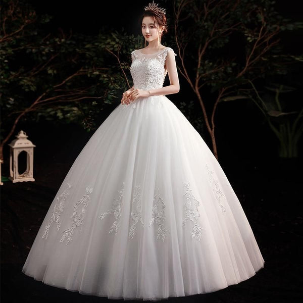 Sexy New Illusion Bride Dress Sweetheart Princess Simple Wedding Dresses - EdleessFashion