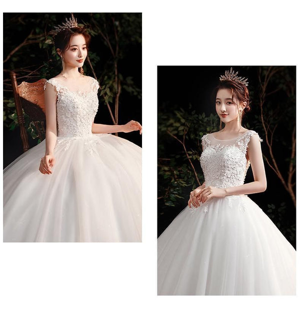 Sexy New Illusion Bride Dress Sweetheart Princess Simple Wedding Dresses - EdleessFashion