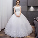 Sexy Beading Wedding Dress Applique Illusion Bridal Dress Ball Gown | EdleessFashion