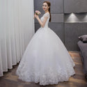 Sexy Beading Wedding Dress Applique Illusion Bridal Dress Ball Gown | EdleessFashion