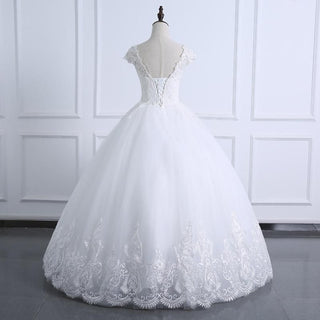 Sexy Lace Wedding Dress New Style Applique Wedding Dress Beading Ball Gown | EdleessFashion