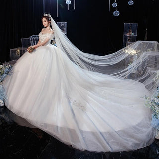 Sexy Wedding Dress Sweep Train Lace Up Ball Gown - EdleessFashion