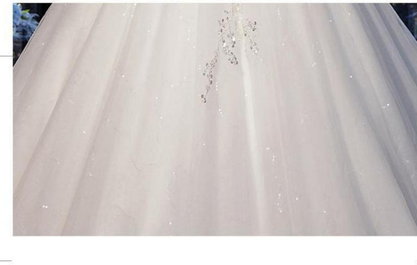 Sexy Wedding Dress Sweep Train Lace Up Ball Gown - EdleessFashion