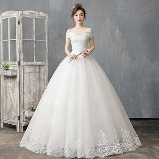 Sexy Off The Shoulder Short Sleeve Wedding Dress - EdleessFashion