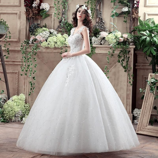 Princess Wedding Dress V-neck Wedding Gown | EdleessFashion