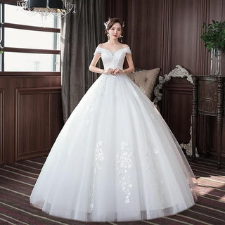 Sexy New Wedding Dress Elegant Boat Neck Gown - EdleessFashion