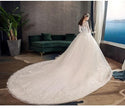 Luxurious O Neck Three Quarter Sleeve Wedding Dress For Women | EdleessFashion