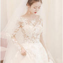 Wedding Dress Classic Off White Long Sleeve With Train | EdleessFashion