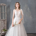 New A-line beautiful Wedding Dress With Small Train | EdleessFashion