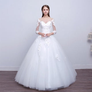 Elegant Applique Ball Gown Wedding Dress | EdleessFashion