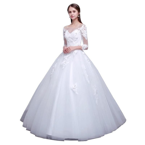 Elegant Applique Ball Gown Wedding Dress | EdleessFashion