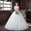 Elegant O Neck Three Quarter Wedding Dress | EdleessFashion