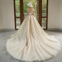 A-Line Luxury Appliques Beaded Wedding Gown | EdleessFashion