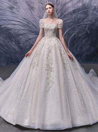 New Luxurious Wedding Dress with Beaded Crystal Bridal Gown | EdleessFashion