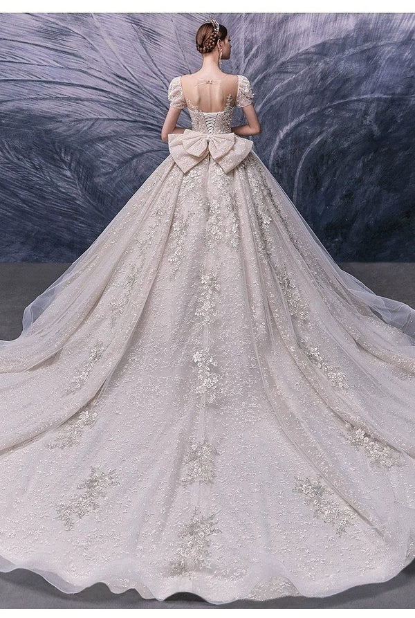 New Luxurious Wedding Dress with Beaded Crystal Bridal Gown | EdleessFashion