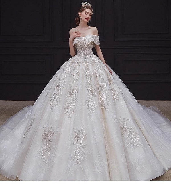 Luxury Sexy Wedding Dress Sweetheart Bridal Gown | EdleessFashion