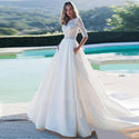 Princess Wedding Dress Half Sleeves With Pockets | EdleessFashion