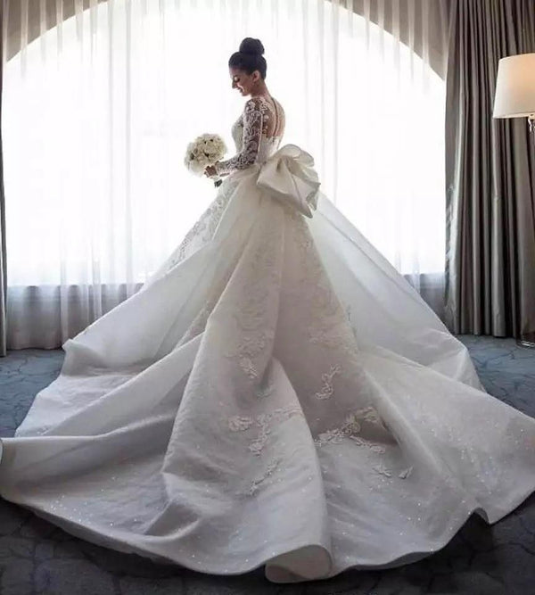 2 Pieces Luxury Wedding Dresses Detachable Train | EdleessFashion