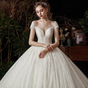 Luxury Wedding Dress With Sparkling Shiny Crystal Beads | EdleessFashion