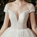 Luxury Wedding Dress With Sparkling Shiny Crystal Beads | EdleessFashion