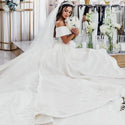 Luxury Off The Shoulder Wedding Dresses with Cathedral Train | EdleessFashion