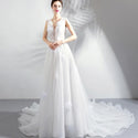 Fairy V-neck Wedding Dresses with Chapel Train | EdleessFashion