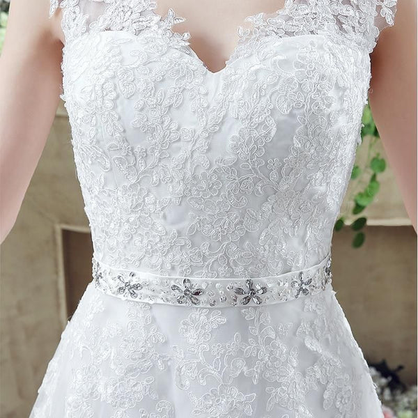 A-line with Sweep Train Wedding Dresses | EdleessFashion