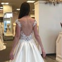 A-line Wedding Dresses with Sheer Scoop Neck | EdleessFashion