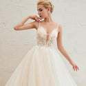 Romantic Spaghetti Straps Wedding Dress with Chapel Train | EdleessFashion