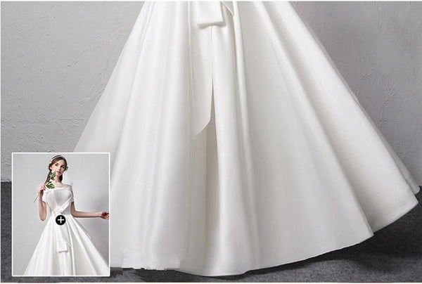 Sexy A line Satin Wedding Gown | EdleessFashion