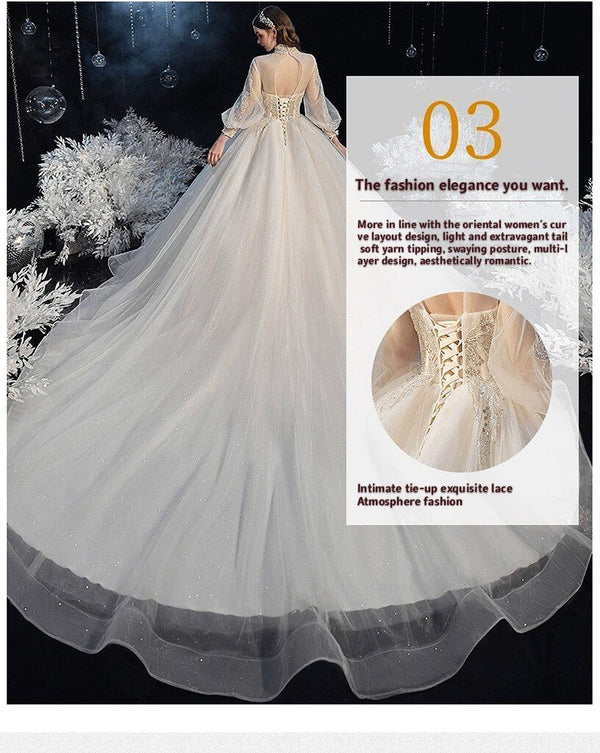 Luxury Princess Wedding Dress with Crystal Lace | EdleessFashion