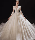 Luxurious Princess Wedding Dresses with Shiny Pearls | EdleessFashion