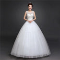 New Arrival O Neck Applique Long Train Wedding Dress Elegant Lace Up | EdleessFashion